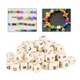thumbnail image 4 of 200pcs 10mm DIY Jewelry Beads Letter Printed White Cube Wooden Craft Beads, 4 of 4