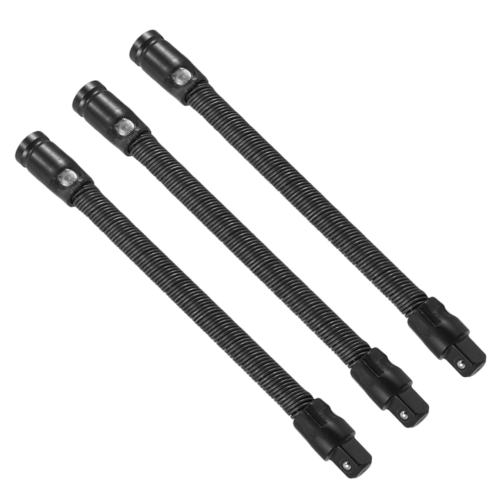 KONTONTY 3PCS Flexible Socket Set with Universal Metal Flexible Shaft Extension Bars for Ratchet Wrench and Socket Extensions