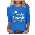 thumbnail image 2 of Aqestyerly Hauts de Noël pour Femmes Mode Féminine T-Shirt Imprimé de Noël Manches 3/4 Blouse Col Rond Hauts Décontractés, 2 of 5