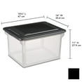 Sterilite Plastic File Box Black, Set of 4