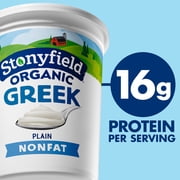 Stonyfield Organic Greek Nonfat Yogurt, Plain, 32 oz.