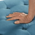 thumbnail image 5 of Classic Square Button Tufted Storage Ottoman Linen Upholstered Coffee Table With Nailhead Trims, 5 of 11