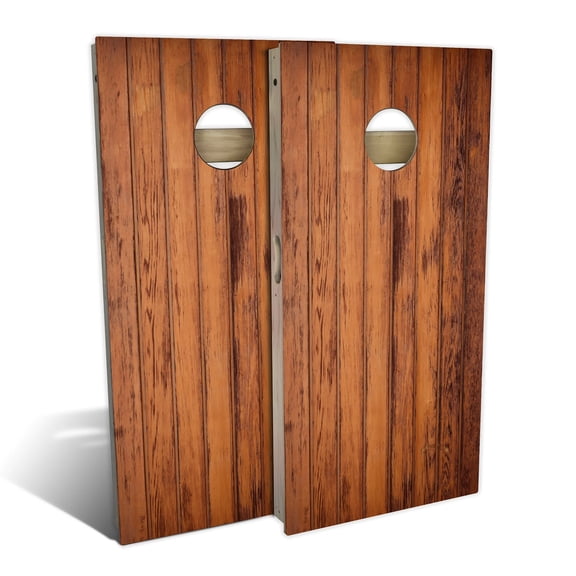Skip's Garage | Wood Plank Cornhole Board Set | Includes Boards & Bags | Choose Your Size & Accessories