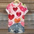 thumbnail image 5 of asdoklhq Valentines Day Clothes for Women Women Valentine's Day Printed Casual Printed Round Neck Multicolor L, 5 of 5
