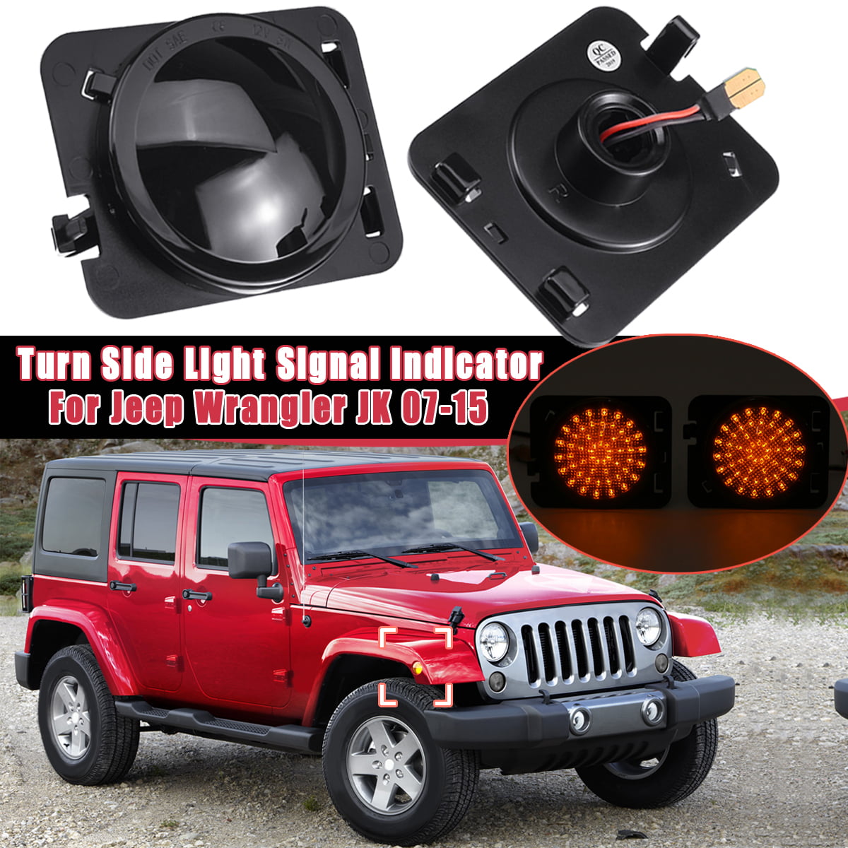 LED Turn Side Marker Light Signal Indicator For Jeep Wrangler JK 2007-2015  Smoke | Walmart Canada