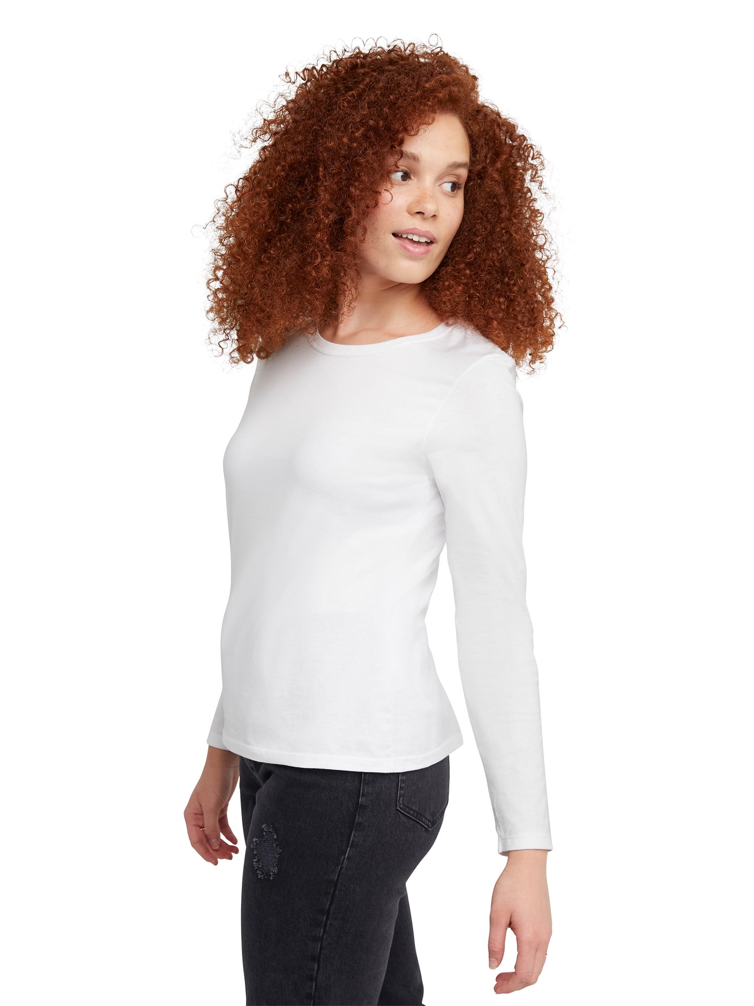 Hanes Women's Long Sleeve Cotton T-Shirt, Sizes XS-5X