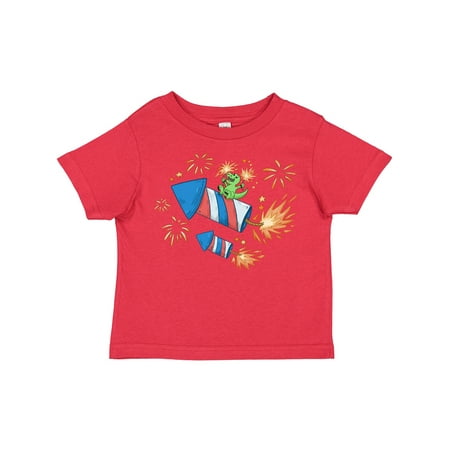 

Inktastic 4th of July Cute Dinosaur Firework Gift Toddler Boy or Toddler Girl T-Shirt