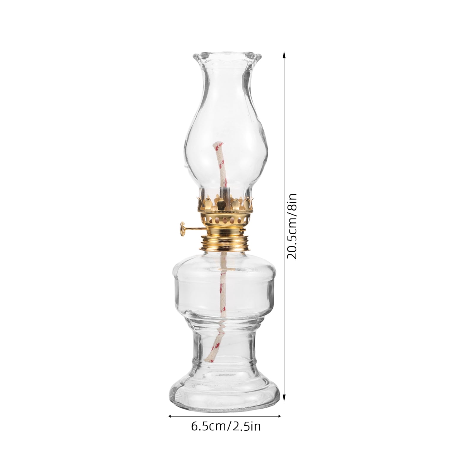 Nestingho 2 Sets of Glass Kerosene Oil Lamps Lanterns Vintage Oil Lamps Table Decors Chamber Lamps with Wicks