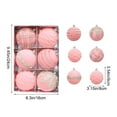 thumbnail image 3 of Eolstice Christmas Flocked Painted Christmas Tree Ornaments, 6pcs Christmas Ornament Balls, Flocked Baubles for Tree Decor, for Holiday Display, Gifting, Seasonal Joy(Pink), 3 of 6