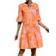 thumbnail image 4 of Vestido corto de verano en línea A para mujer Color sólido/impresión floral Vestido de manga corta y cuello en V Nituyy Vestido pastel estampado de mujer con cuello en V, 4 of 5
