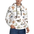 thumbnail image 2 of Kdxio Snake Print Mens Casual Hooded Collar Drawstring Hoodies Pullover Sweatshirts Casual Long Sleeve Shirts-3X-Large, 2 of 7
