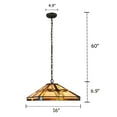 thumbnail image 6 of RADIANCE Goods Tiffany-Style Blackish Bronze 2 Light Mission Ceiling Pendant Fixture 16" Shade, 6 of 6