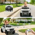 thumbnail image 4 of 12V Ride on Cars with Remote Control, Licensed Ford F 150 Raptor Powered Ride on Toys with Bluetooth, Radio, LED Light, 4 Wheels Suspension, Kids Cars Electric Vehicles for Boys Girls Ages 3-6, White, 4 of 9