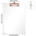 thumbnail image 2 of Thick Acrylic Clear Clipboards Cute Transparent Rose Gold Clipboard with Strong Clip and Hidden Hanging Hole for A4 Paper, Art Student, Drawing, Office, School, Warehouse, Classroom, 5PC, 2 of 5