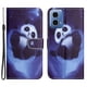 thumbnail image 1 of Para Motorola Moto G24 4G Funda de cuero con estampado de patrones y textura cruzada Funda tipo billetera para teléfono, 1 of 5