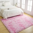thumbnail image 6 of YJ.GWL Soft Fluffy Area Rugs Tie-Dye Shaggy Rug Colorful Plush Carpet for Bedroom Living Room Kids Home Decor Fuzzy Carpets,5'x8',Pink, 6 of 9