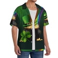 thumbnail image 2 of Hirioo St. Patrick's Day4 for Men's Cuban Collar Short Sleeve Shirt Button Down Shirt Beach Summer Shirts Wedding Vacation Shirts-4X-Large, 2 of 5