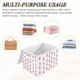 thumbnail image 6 of Yayeee Collapsible Storage Bin with Lid Fabric Closet Decorative Basket with Handles, Blue Stripes Lobster Pattern, 6 of 7