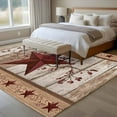 thumbnail image 4 of Rectangle Area Rugs 8 x 10 Ft, Red Texas Star Vintage Non-Slip Residential Carpet, Farmhouse Berry Brown Wooden Indoor Crawling Mats Runner Rugs for Living Room/Dining Room/Bedroom, 4 of 8
