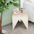 thumbnail image 6 of White Acrylic End Table, Modern Hexagon Accent Side Table, Waterproof & Sturdy for Living Room, Bedroom & Bathroom, 6 of 6