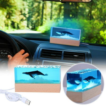 

Lenkho Night Light Resin Decorative Lamp Ocean Theme Lamp Decoration Ocean Lamp Diver Lamp Resin Blue Epoxy Ornaments Accessories