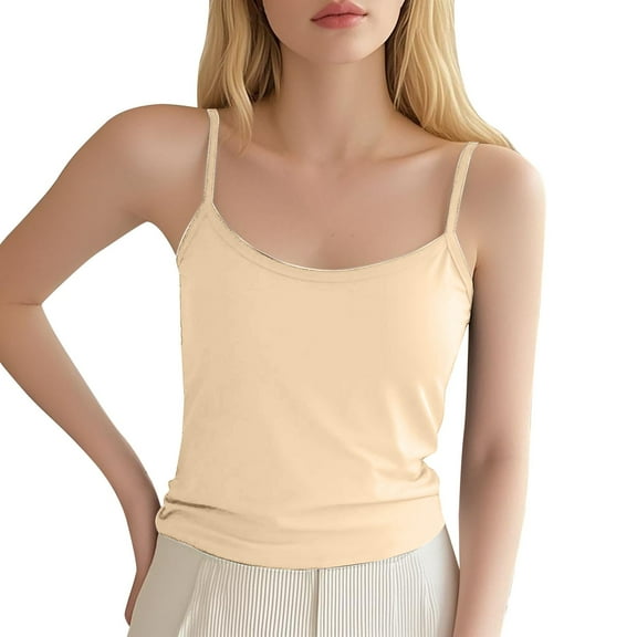 TODOZO Spaghetti Strap Tank Top Tank Top for Women Womens Tank Tops Top Tee Womens Fit Turtleneck Slim Blouse Shirt Sleeveless Solid Women's Blouse A A