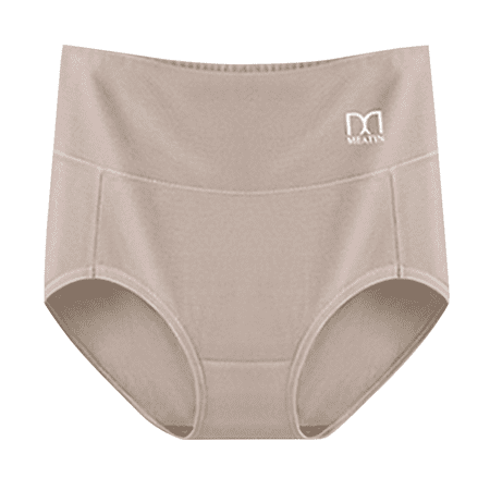 Fulorrnie Underwear for Women High Waisted Seamless Comfort No Show Panty Waistband Briefs Banded Waist Panties  Khaki  L