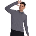 thumbnail image 4 of Men's Sun Protection Hoodie Full Zip Lightweight Cooling Long Sleeve Athletic Shirt with Thumb Holes for Fishing Hiking Outdoor,L,Dark Gray, 4 of 8
