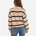 thumbnail image 3 of Sweater For Women Oversized V Neck Striped Sweater Pullover Color Block Polo Collar Long Sleeve Knit Cozy 2026 Fall Winter Streetwear Tops M, 3 of 6