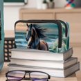 thumbnail image 6 of MUOOUM Pencil Case, Running Horse on Beach Large Capacity Pencil Pouch Stationery Pen Bag, 6 of 7