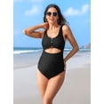 thumbnail image 3 of Charmo Scallop Trim Button Monokini Maternity One-Piece Swimsuit (Women’s), 3 of 6