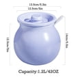 thumbnail image 4 of Qeeadeea/Solid Color Ceramic Sugar Bowl With Lid, Porcelain Sugar Pot With Spoon, Small Salt Pot, Storage Jar, For Coffee Bar, Restaurant-Purple-1200ml, 4 of 7