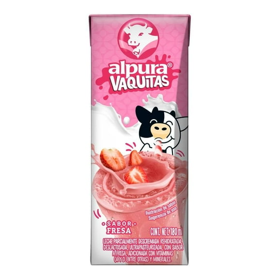 Leche Alpura Vaquitas sabor fresa 180 ml