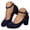 Blue, variant on Women's Chunky Heels Closed Toe Suede Work Sandals Low Block Heeled Business Pumps Ladies Daily Sandal with Ankle Strap Red Size 9.5