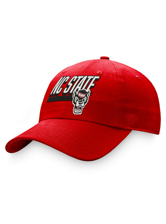 Men's Top of the World Red NC State Wolfpack Slice Adjustable Hat - OSFA