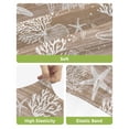 thumbnail image 4 of Brown Coastal Bar Stool Covers Set of 2, Summer Beach Nautical Starfish Coral Vintage Stretch Bar Chair Covers with Backs, Removable Pub Counter Height Chair Cover for Kitchen Dining Room Cafe, 4 of 7