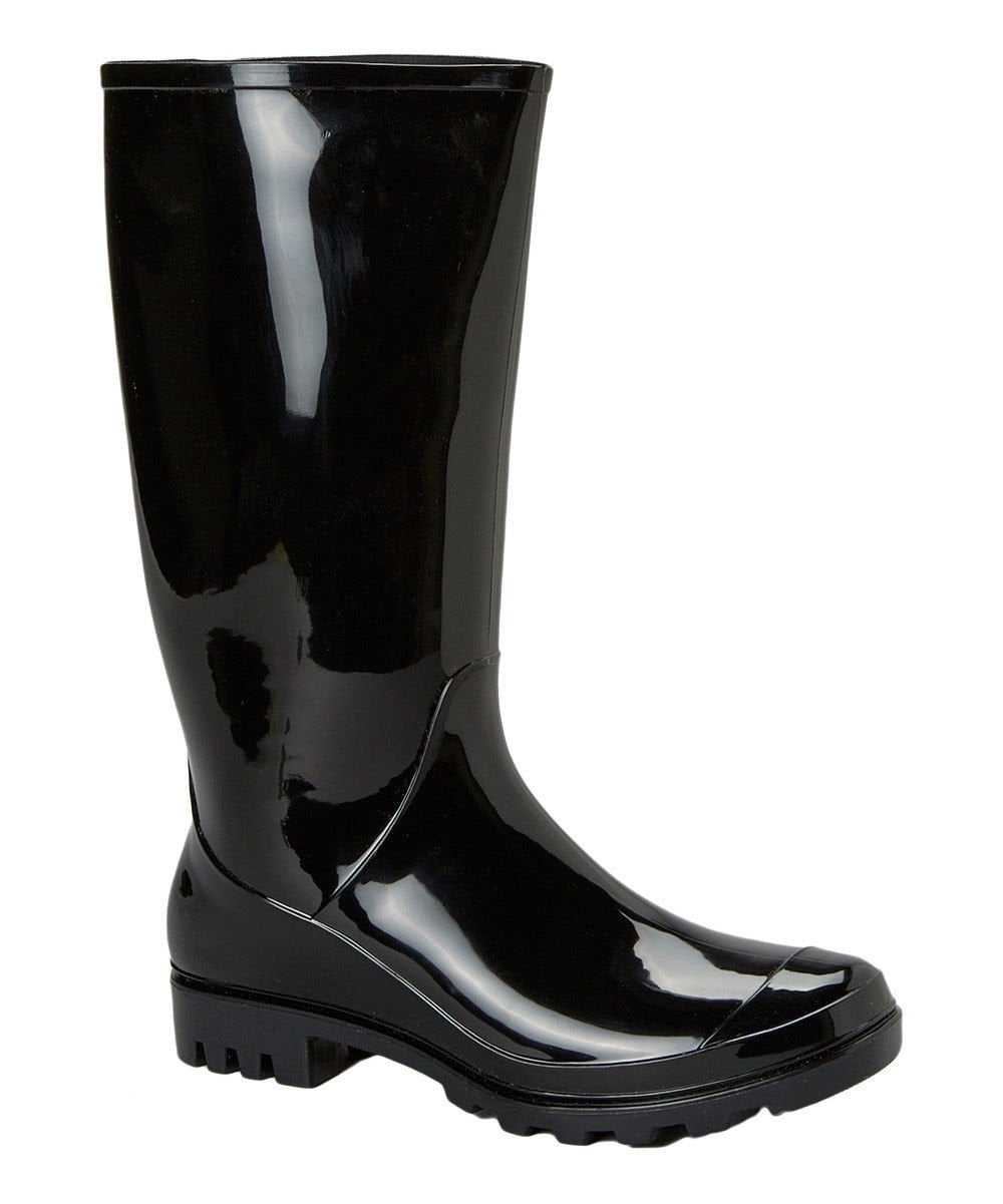 BRAND NEW Ladies Tall Black Shiny Rain Boots - SKADOO- Sizes 5-11 ...
