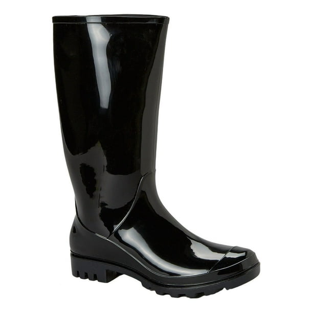 SkaDoo - BRAND NEW Ladies Tall Black Shiny Rain Boots - SKADOO- Sizes 5 ...