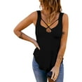 thumbnail image 1 of Camiseta sin mangas de color puro, camiseta sin mangas para mujer, camiseta sin mangas de verano, camiseta sin mangas con tirantes cruzados, chaleco sin mangas, parte superior de la línea, 1 of 6
