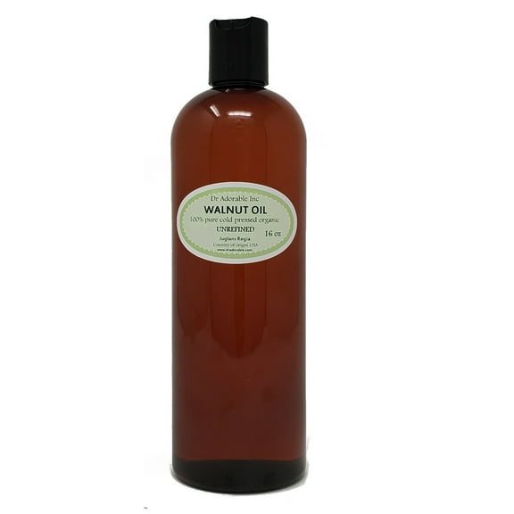 Dr Adorable - 16 oz - Walnut Unrefined Oil - 100% Pure Organic Cold Pressed Natural