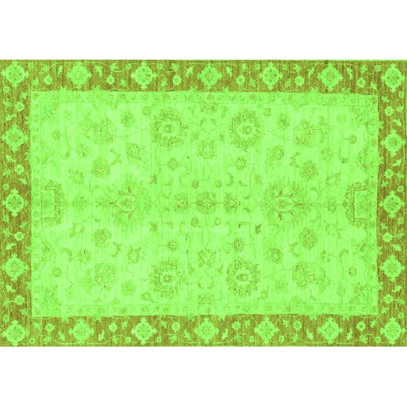 Ahgly Company Indoor Rectangle Abstract Green Modern Area Rugs, 5' x 7'