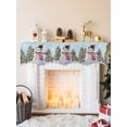 thumbnail image 2 of Aqua Christmas Snowman Mantel Scarf Fireplace Decorations for Living Room, Winter Xmas Tree Snowflakes Fireplace Mantel Scarf Cover Runner for Halloween/Thanksgiving/Christmas Decor 70"x17", 2 of 6