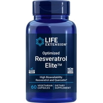 Life Extension Optimized Resveratrol Elite™ - Live a Long, Healthy Life with Trans-Resveratrol & Quercetin - Gluten-Free, Non-GMO - 60 Vegetarian Capsules (2-Month Supply)
