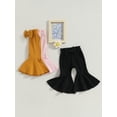 thumbnail image 4 of GXFC 3Pack Baby Girls Flared Pants 6M 12M 18M 2T 3T Toddler Girl Casual Bell Bottoms Pants Trousers Fall Casual High Waisted Long Pants for Kids Girls, 4 of 8