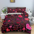 thumbnail image 5 of 2024 Red Rose Floral Duvet Cover Love Heart Bedding Set Microfiber Romantic Quilt Cover King For Couple Wedding Valentine r, 5 of 7