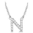 thumbnail image 1 of Collier Pendentif Initiale en Diamants Pavés Petit en Or Blanc 14 K, 1 of 1