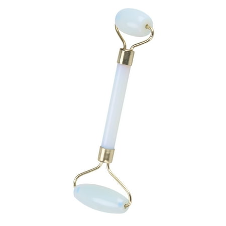 WALFRONT 1Pc Natural Jade Double-head Beauty Roller Anti-Aging Face Eye Neck Massager Tool, Face Roller, Massage Roller