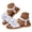 White, variant on Women's Flower Flat Sandals Open Toe Ankle Strap Summer Beach Shoes Casual Comfortable Cork Sole Footwear Size 6-10 Beige