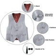 thumbnail image 3 of Lycody Boy's Suit Vest with Bowtie and Tie Kids Suits for Teen Adjustable Back Strap Vest Set Tie and Bowtie for Wedding Graduate Prom Party, 3 of 6