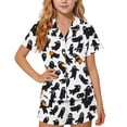 thumbnail image 2 of Odeerbi Kids Boys Girls Halloween Pajamas Notched Lapel Short Sleeve Shirt Shorts Pajama Sets, 2 of 7